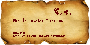 Mosánszky Anzelma névjegykártya